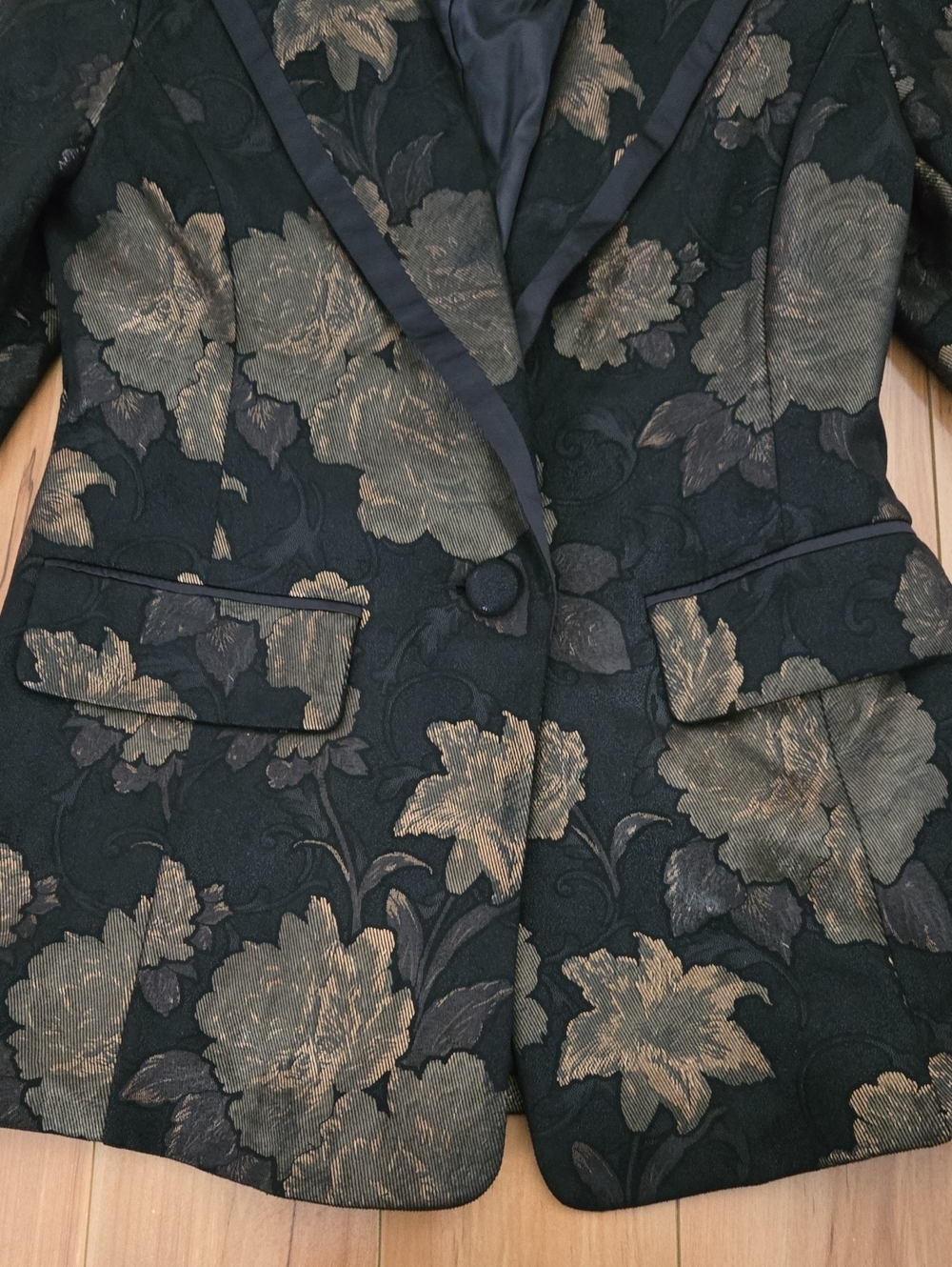 Avec Les Filles Metallic Floral Brocade Blazer Small - Picture 4 of 12